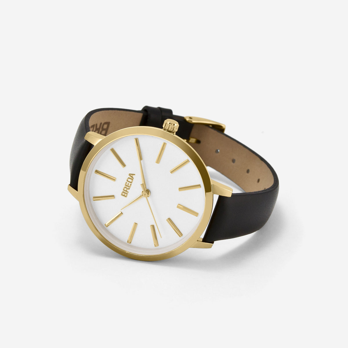 Joule Black Leather Band Women's BREDA Watch