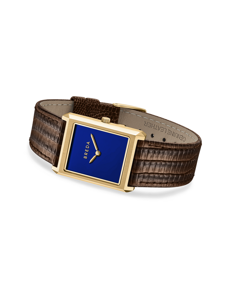 Virgil (Lizard Embossed) - Gold/Brown/Cobalt