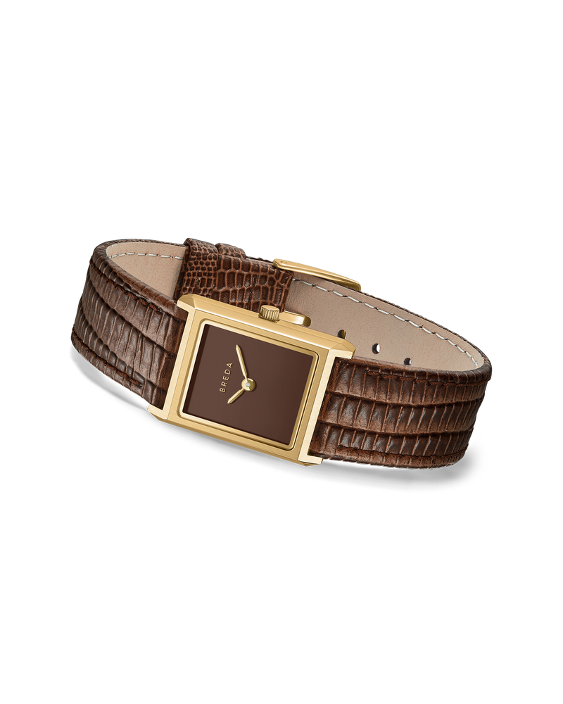 Virgil (Lizard Embossed) - Gold/Brown