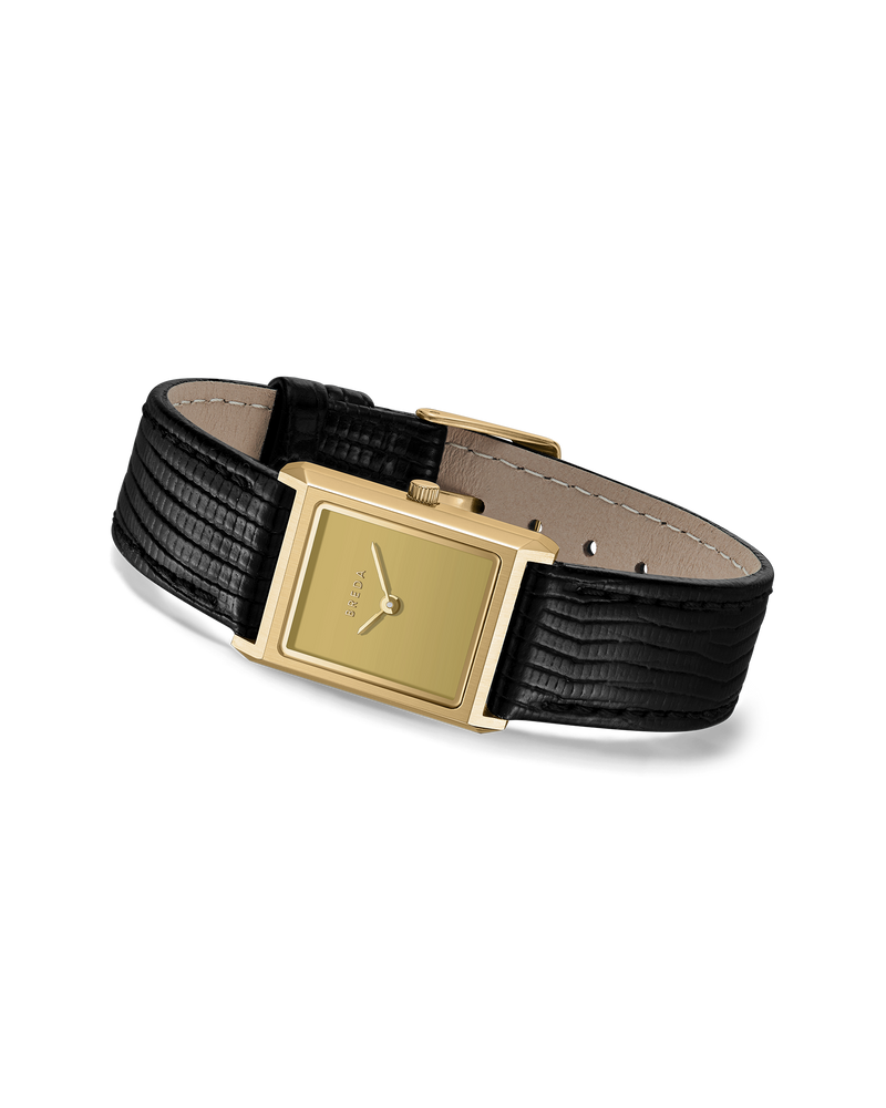 Virgil (Lizard Embossed) - Gold/Black